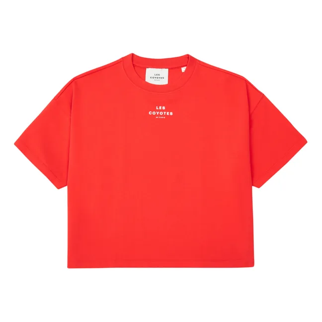 T-Shirt Boxy Logo | Korallenfarben