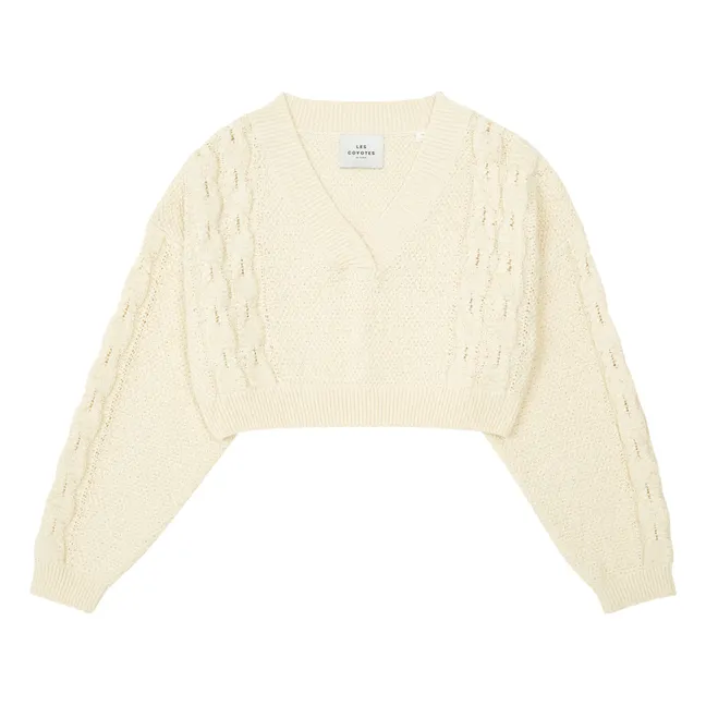 Pull Maille Col V | Crème