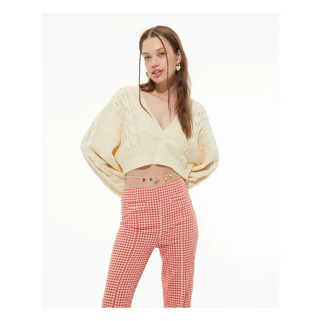 Pull Maille Col V | Crème