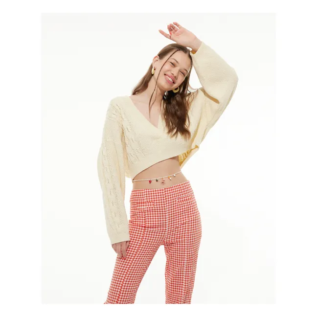 Pull Maille Col V | Crème