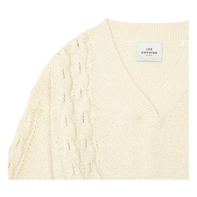 Pull Maille Col V | Crème