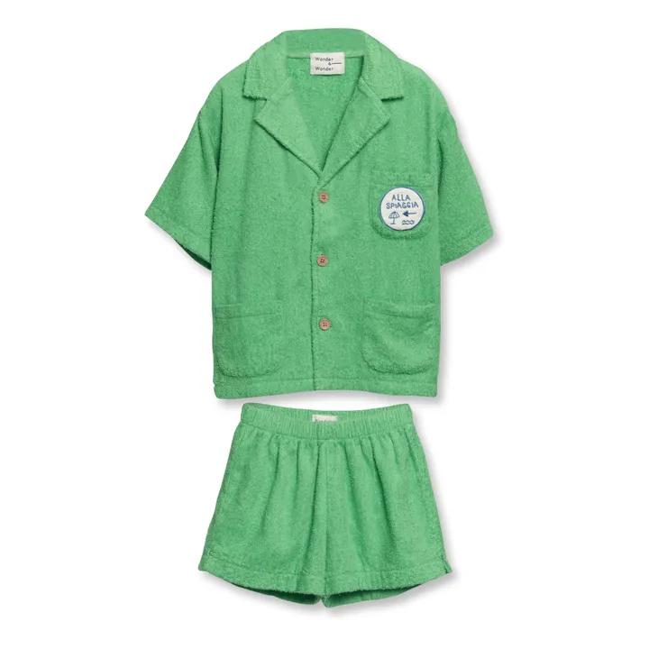 Set camicia e pantaloncini in spugna | Verde- Immagine del prodotto n°0