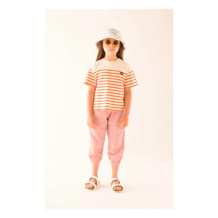 Striped Organic Cotton T-Shirt | Red- Product image n°1