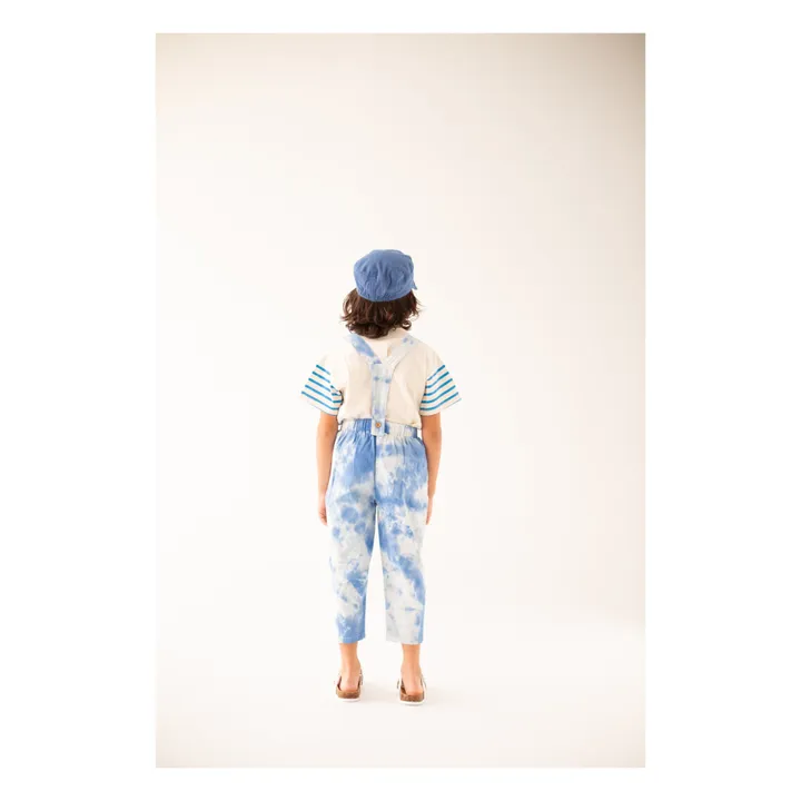 Pantaloni con pettorina Tie Dye | Blu- Immagine del prodotto n°2