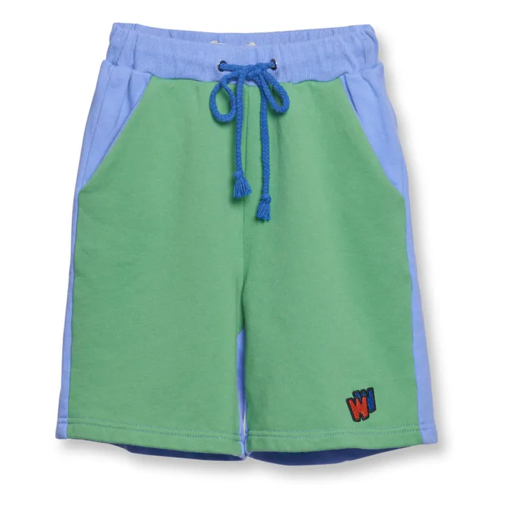 Pantaloncini in pile bicolore | Verde- Immagine del prodotto n°0