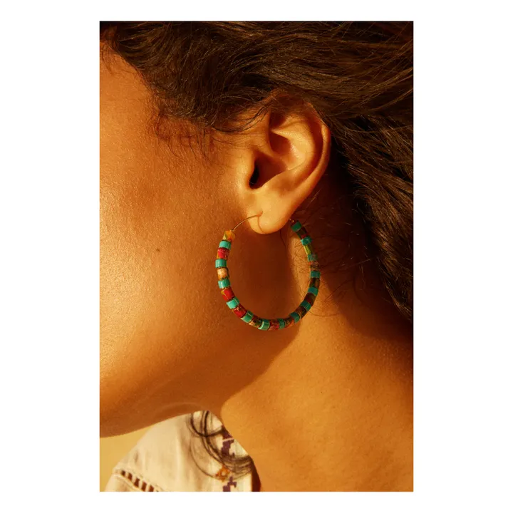 Exclusivité Elise Tsikis x Alma Deia - Boucles d'Oreilles Marcia | Bleu turquoise- Image produit n°3