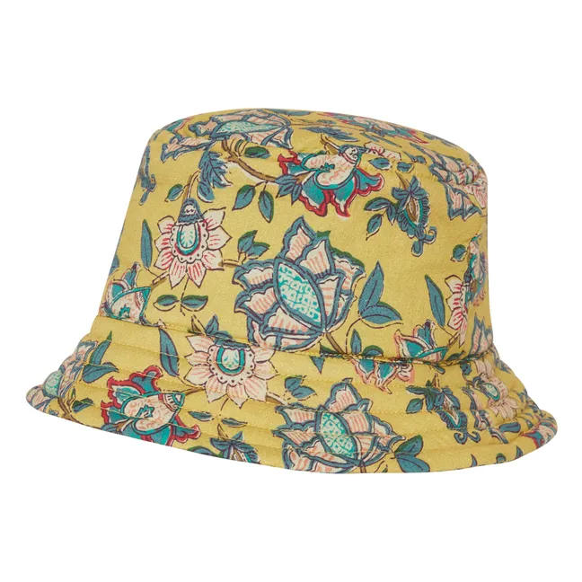 Afid Flower Print Hat | Mustard