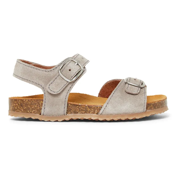 Two Con Me - Suede Buckle Sandals | Taupe brown- Product image n°0