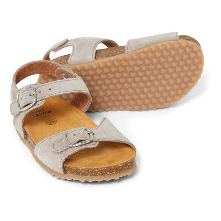 Two Con Me - Suede Buckle Sandals | Taupe brown- Product image n°1
