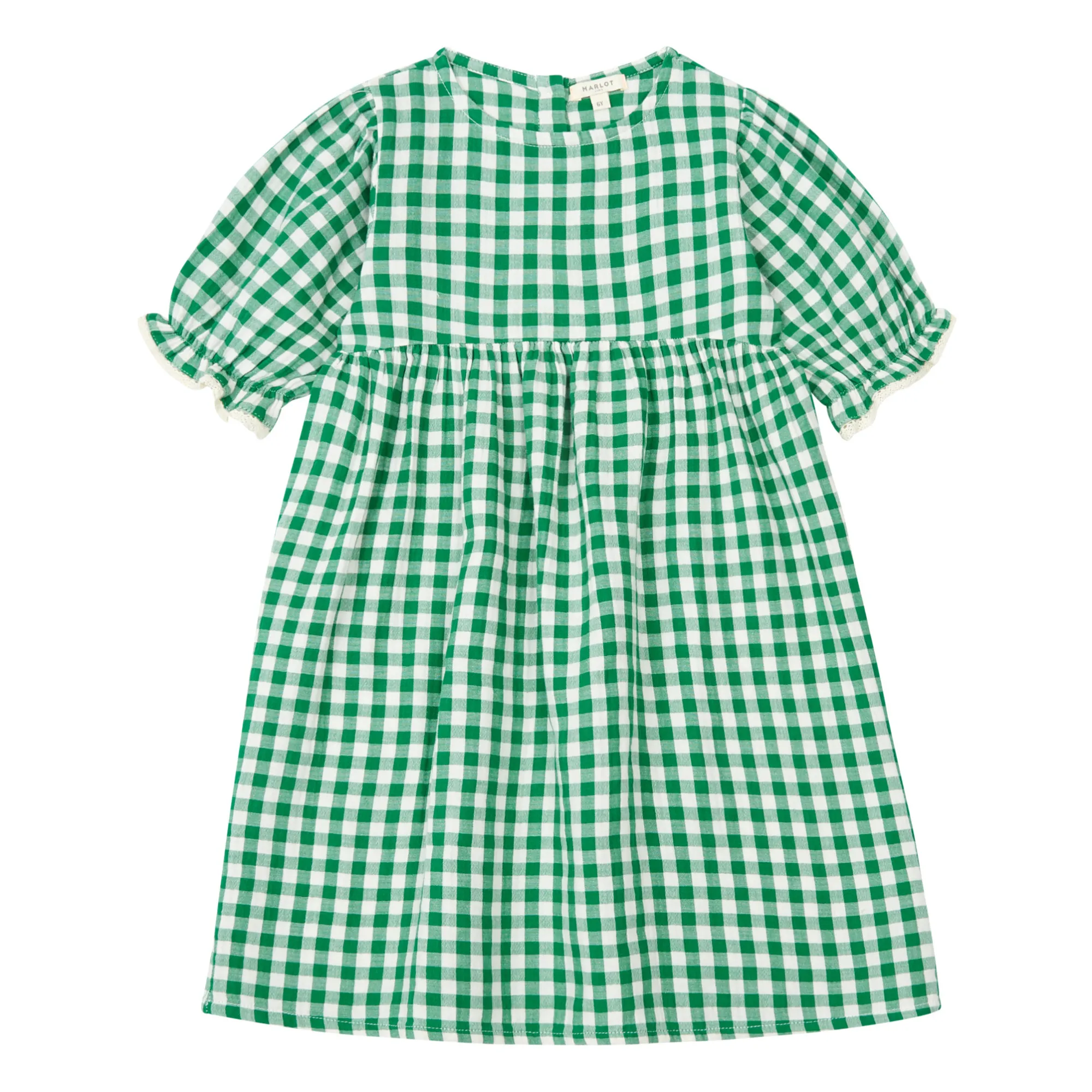 Marlot Paris - Exclusive Marlot x Smallable - Palmyre Gingham Cotton Gauze Dress - Green | Smallable Marlot Paris - Exclusive Marlot x Smallable - Palmyre Gingham Cotton Gauze Dress - Green | Smallable