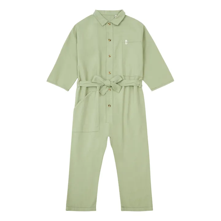 Teo Organic Cotton Jumpsuit | Green- Product image n°0