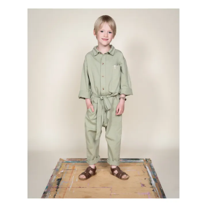 Teo Organic Cotton Jumpsuit | Green- Product image n°1