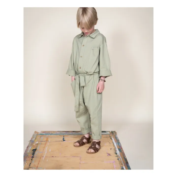 Teo Organic Cotton Jumpsuit | Green- Product image n°2