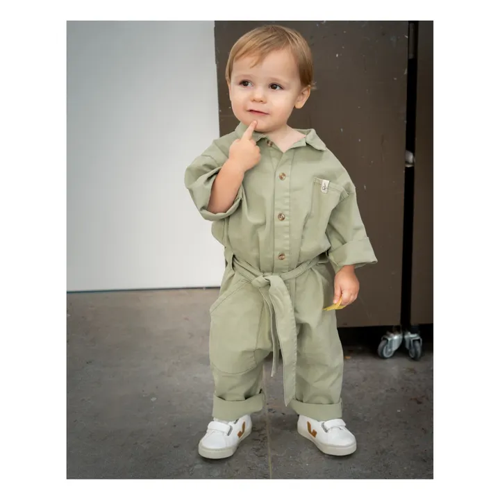 Teo Organic Cotton Jumpsuit | Green- Product image n°3