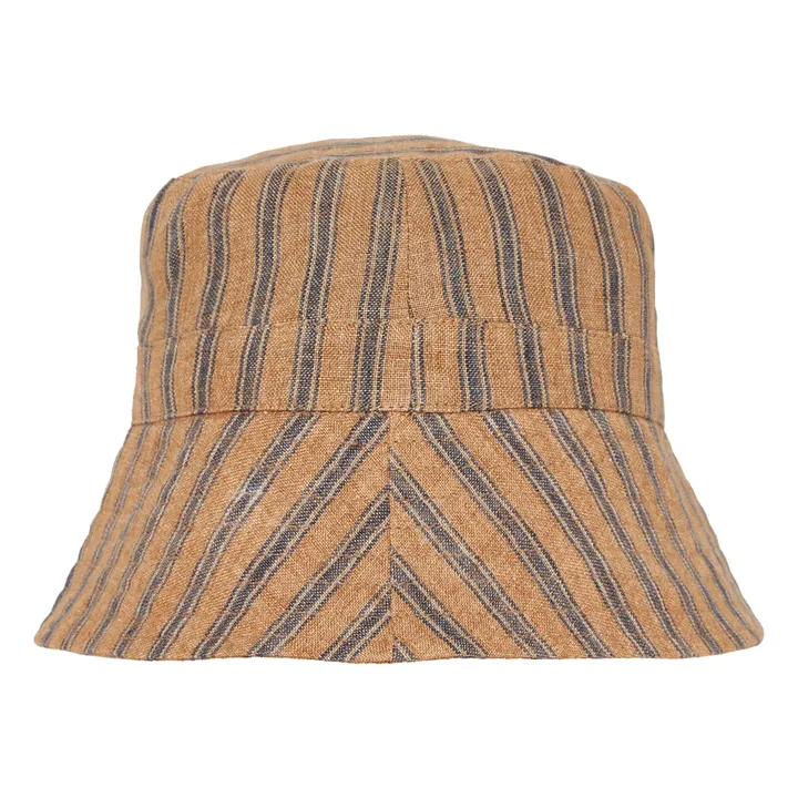 Cedrus Striped Linen Hat | Mustard- Product image n°0