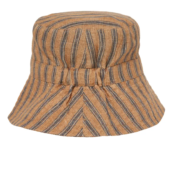 Cedrus Striped Linen Hat | Mustard- Product image n°2