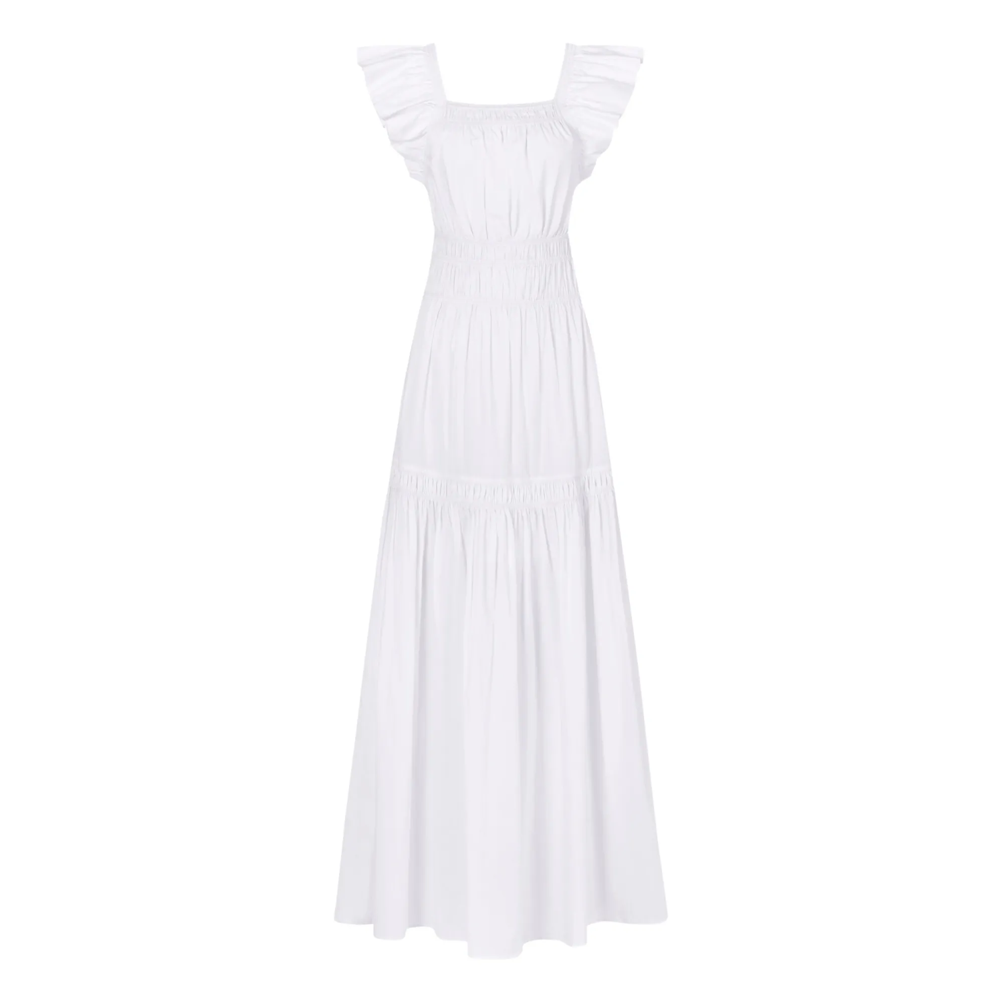 Magali Pascal White Aksu Cotton Poplin Maxi Dress