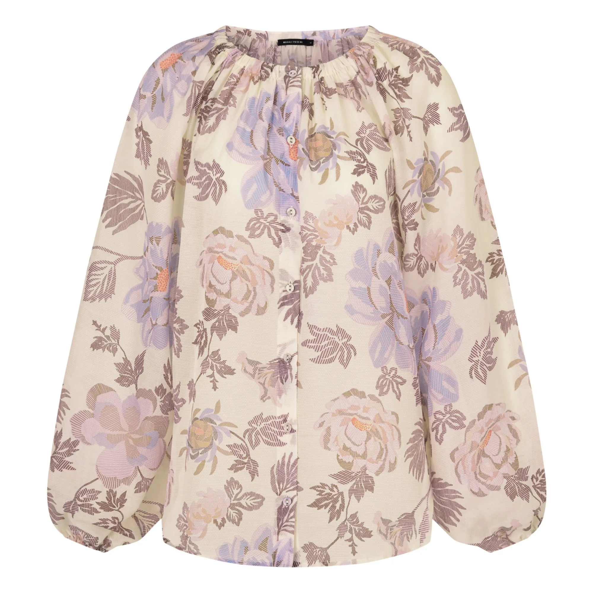 Magali Pascal Ecru Mariana Cotton And Silk Blouse