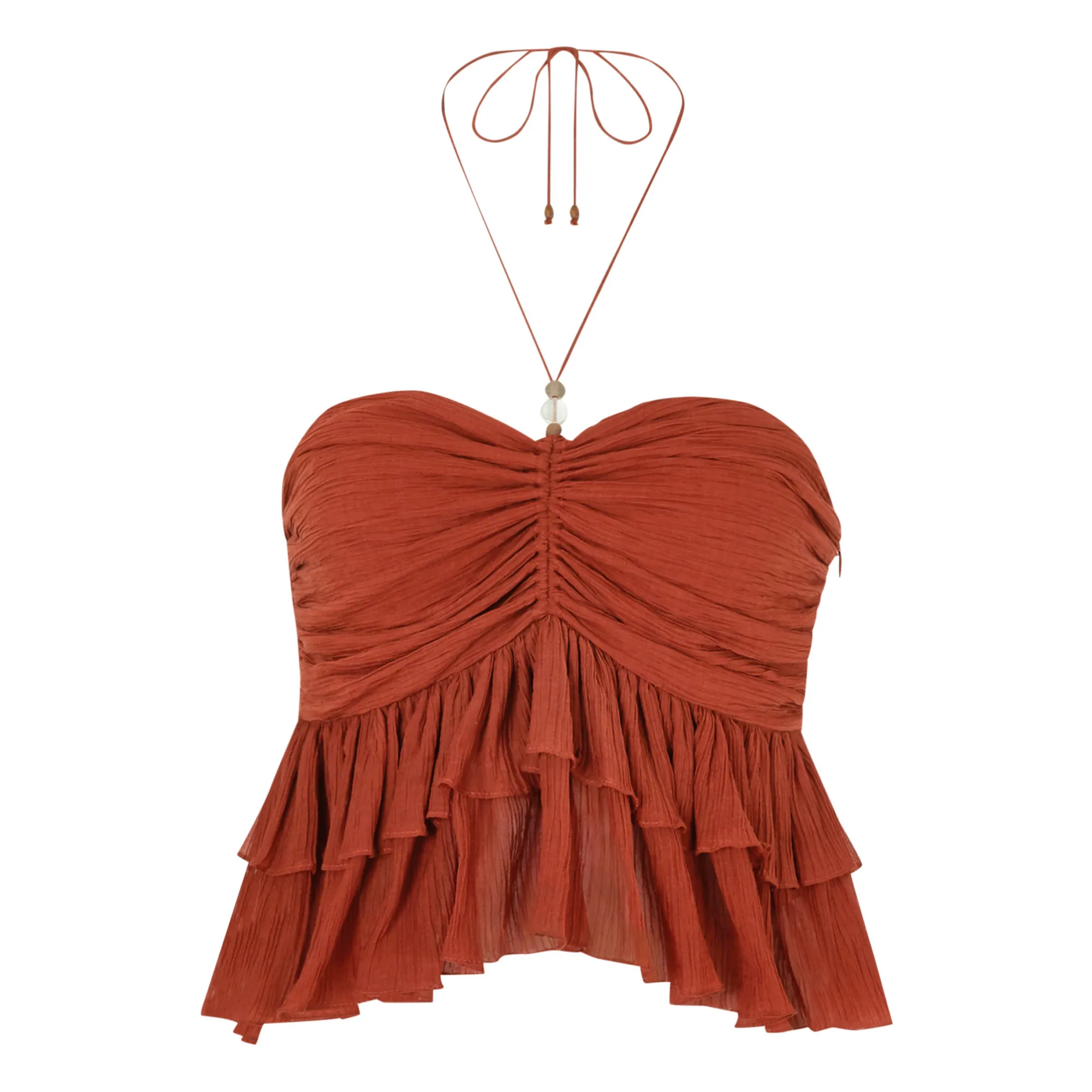 Magali Pascal Terracotta Shellee Cupro Top