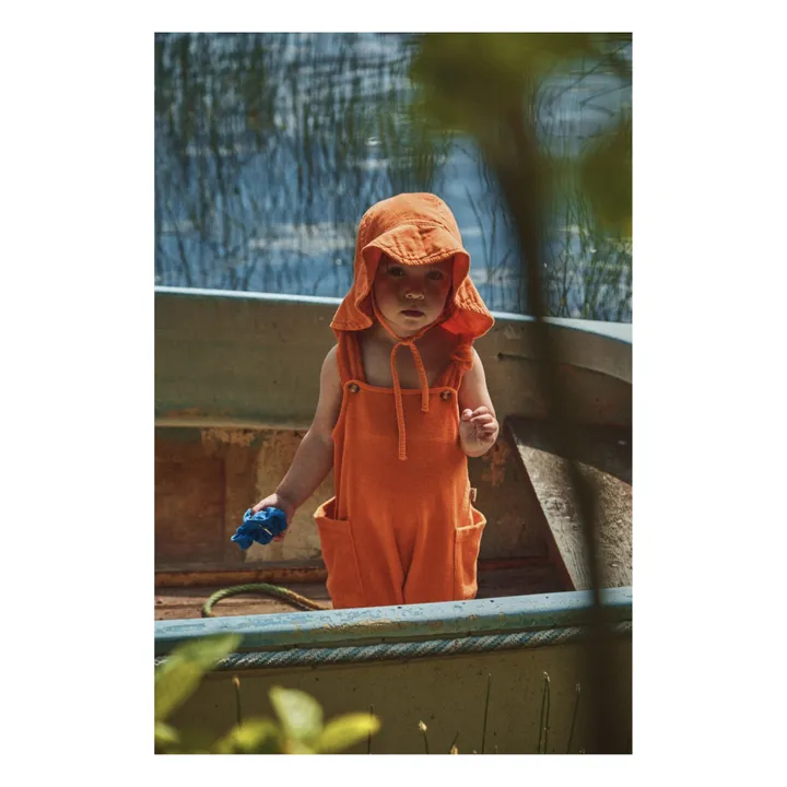 Double Cotton Gauze Pivoine Hat | Orange- Product image n°1