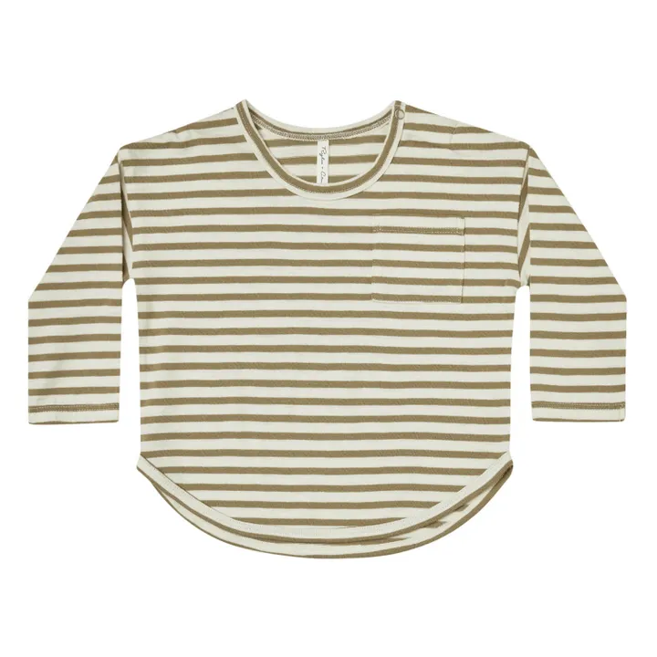 Striped T-shirt | Dark khaki- Product image n°0