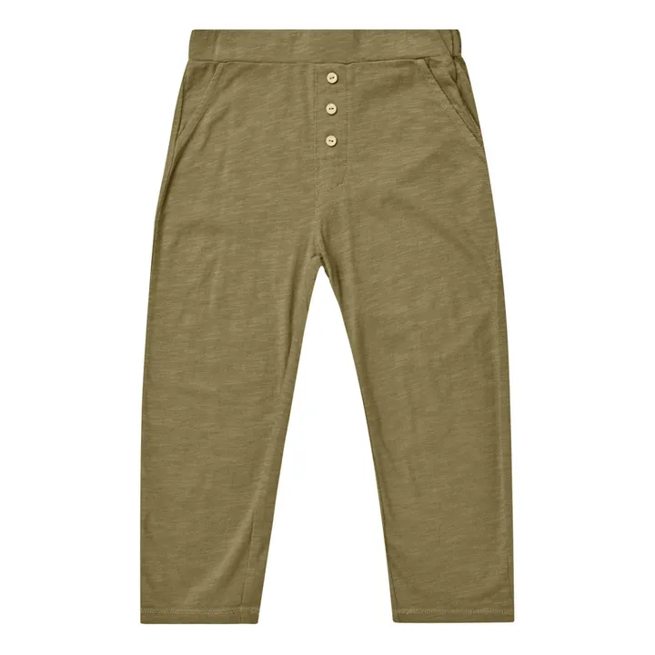 Plain Straight Leg Pants | Dark khaki- Product image n°0
