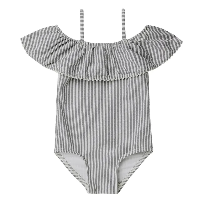 Striped Swimsuit | Grey