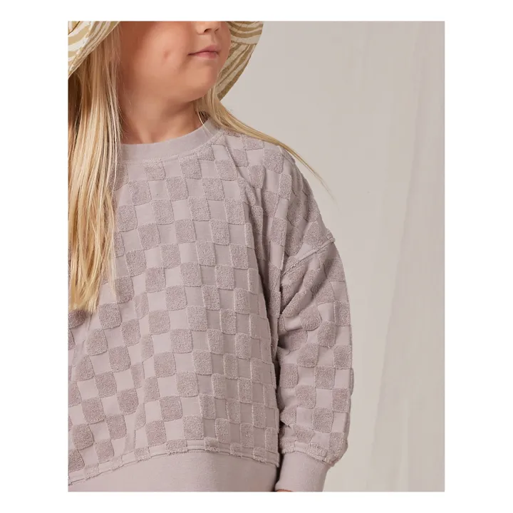 Frottee-Sweatshirt mit Karos | Grau- Produktbild Nr. 1