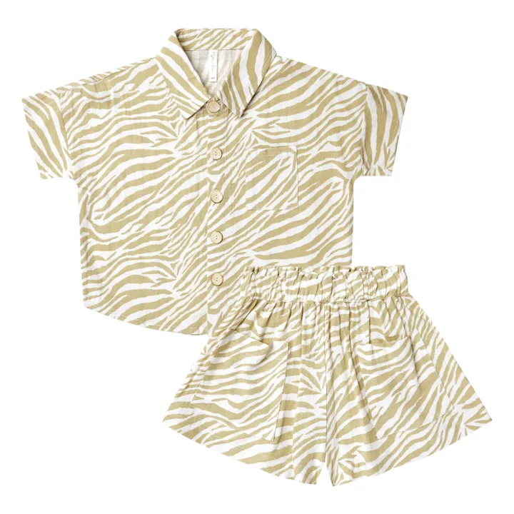 Hemd + Shorts mit Zebradruck | Gelb- Produktbild Nr. 0