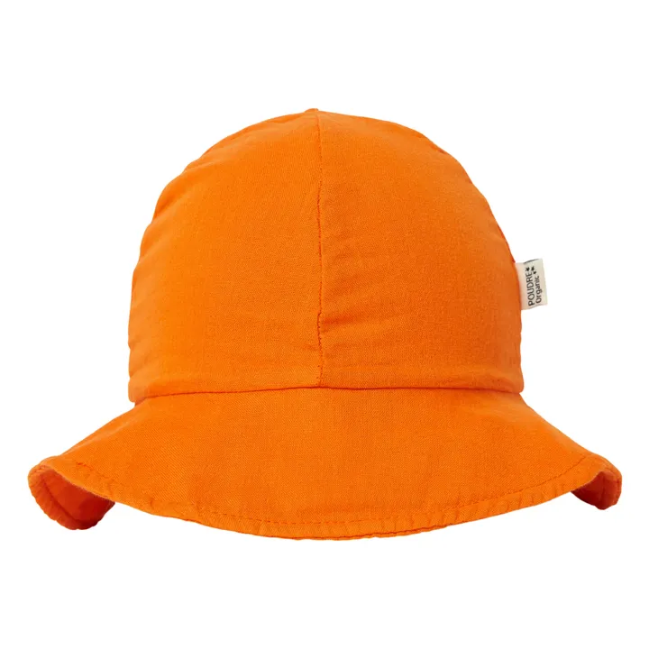 Double Cotton Gauze Pivoine Hat | Orange- Product image n°0
