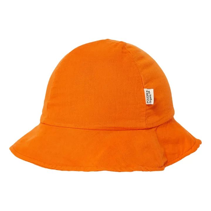 Double Cotton Gauze Pivoine Hat | Orange- Product image n°5