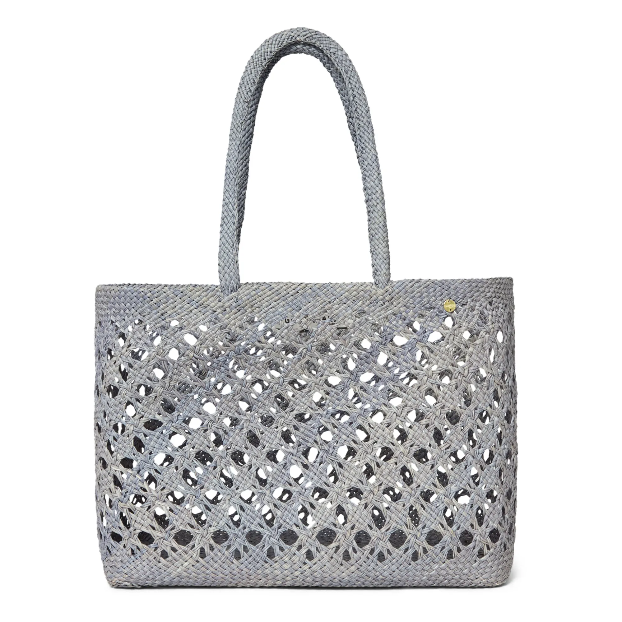 Guanabana Grey Syros Iraca Small Basket Bag