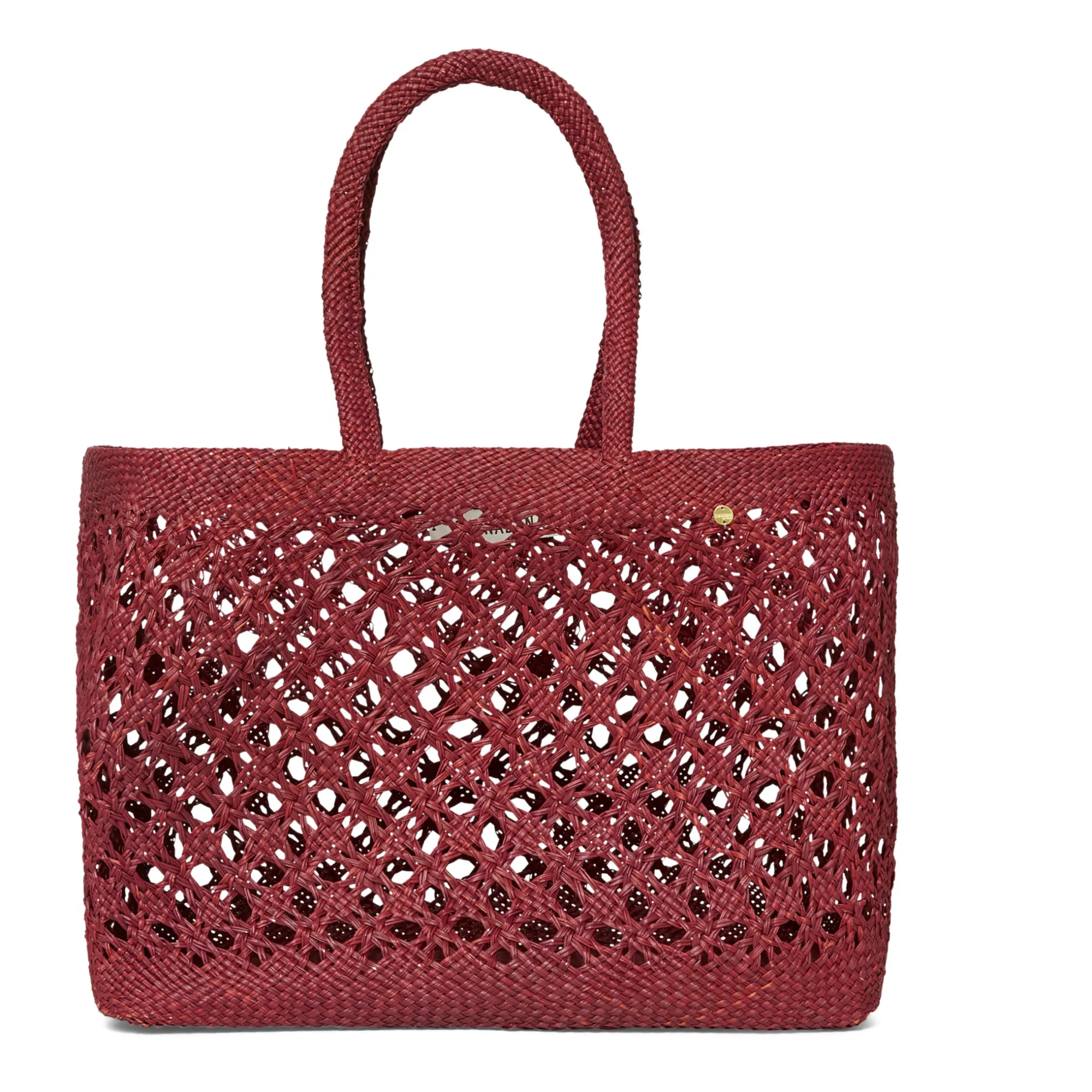 Guanabana Burgundy Syros Iraca Medium Basket Bag