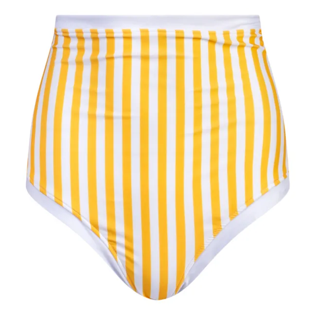 Bikinihose aus recyceltem Material, uni gerippt - Damenkollektion | Gelb