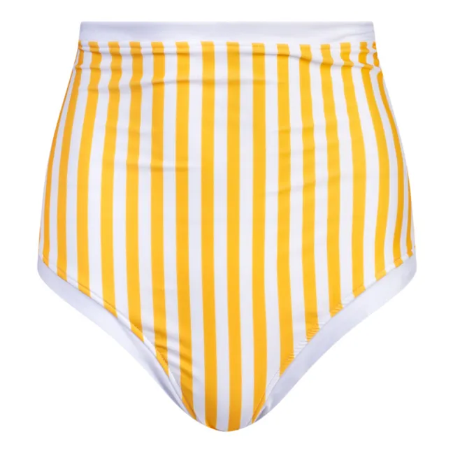 Striped Recycled Material Bikini Bottoms - Women's Collection | Yellow