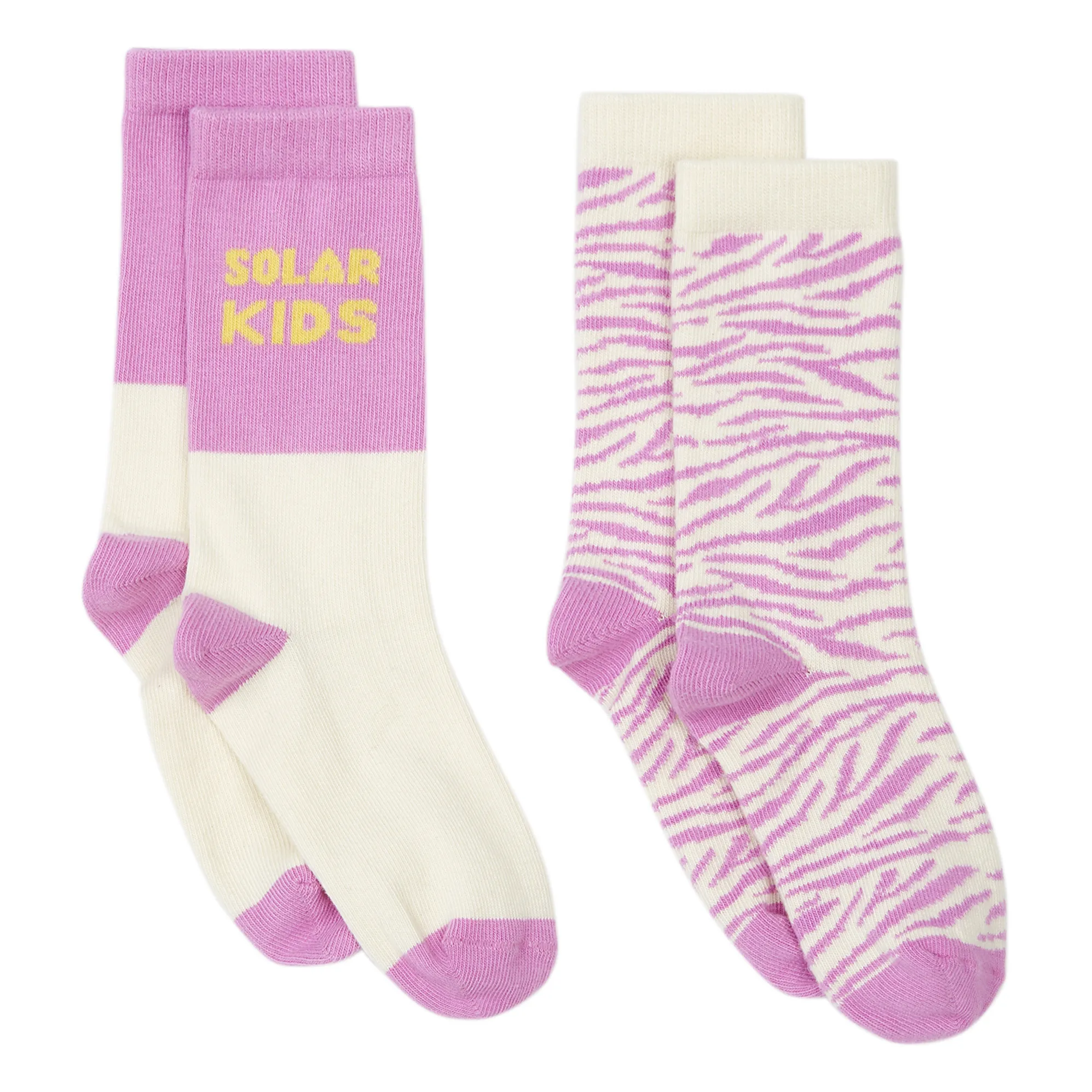 Hundred Pieces Off White Zebra Solar Socks - Set Of 2 Pairs