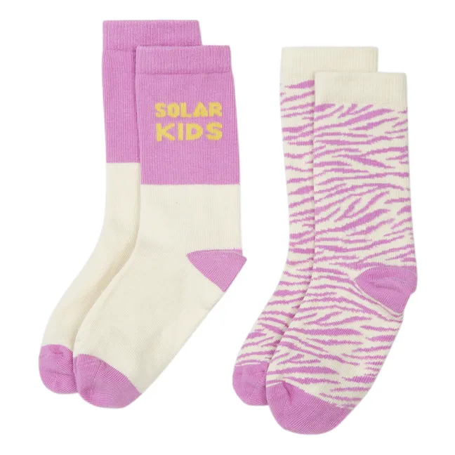 Pack 2 Chaussettes Zebra Solar | Blanc cassé