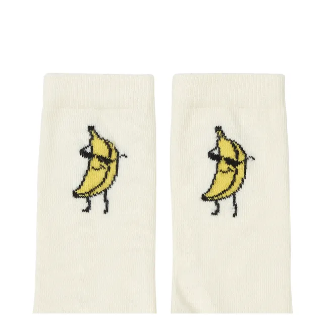 Calcetines Stripes Banana 2 pack | Blanco Roto