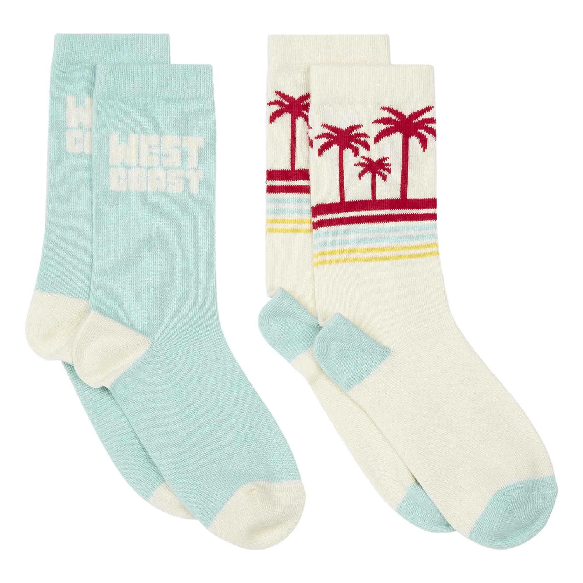 Hundred Pieces Off White West Palm Socks - Set Of 2 Pairs