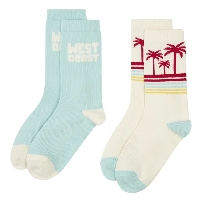2er-Pack Socken West Palm | Grauweiß