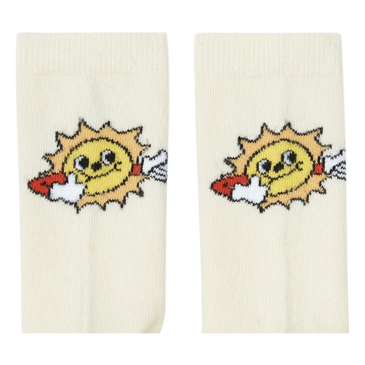 Pack 2 Chaussettes Stripes Sun | Blanc cassé- Image produit n°2