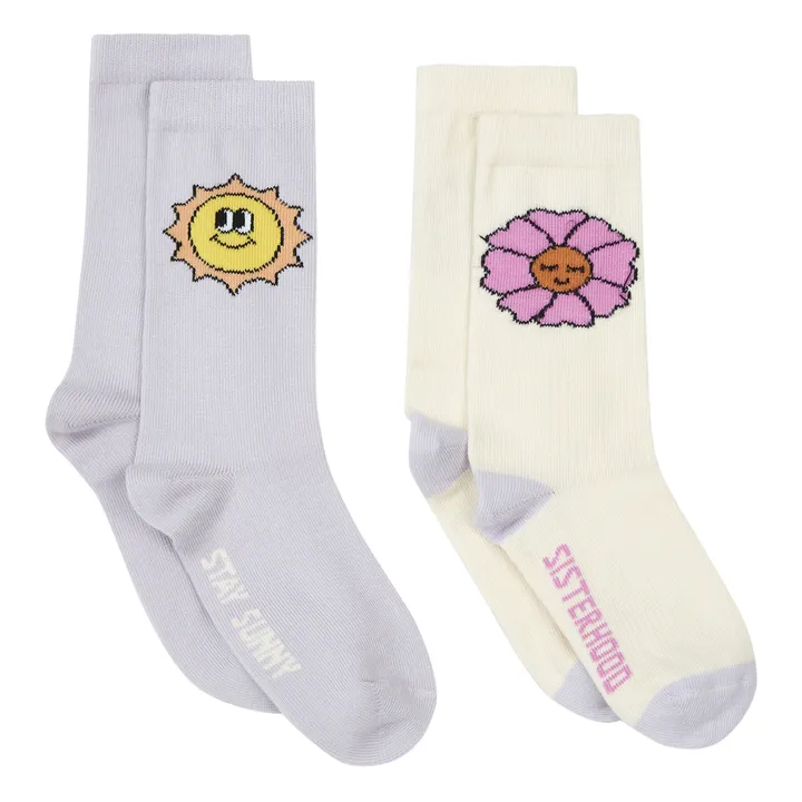 2er-Pack Socken Sisterhood Sunny | Grauweiß- Produktbild Nr. 0