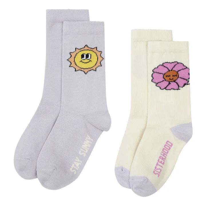 2er-Pack Socken Sisterhood Sunny | Grauweiß- Produktbild Nr. 1