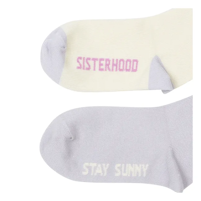 2er-Pack Socken Sisterhood Sunny | Grauweiß