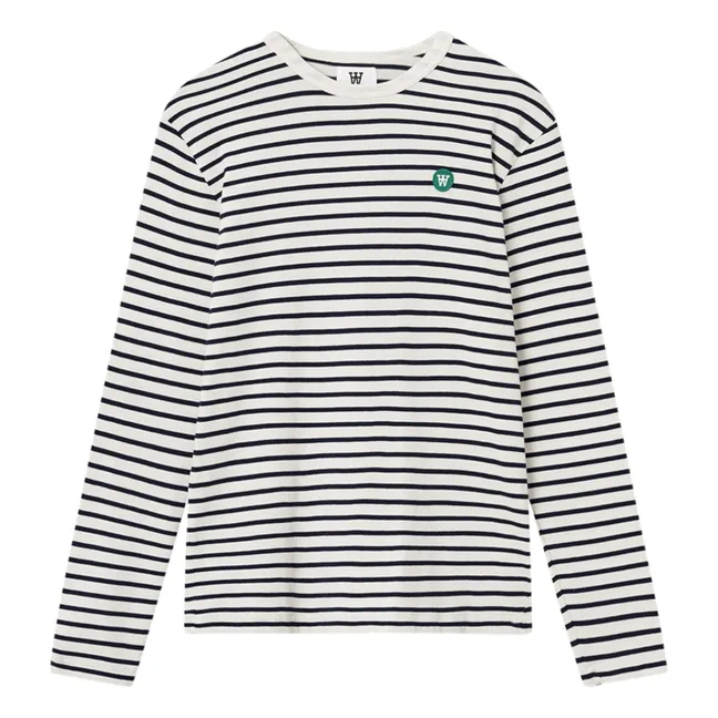 Striped Long Sleeve T-shirt | Navy blue - Off-white