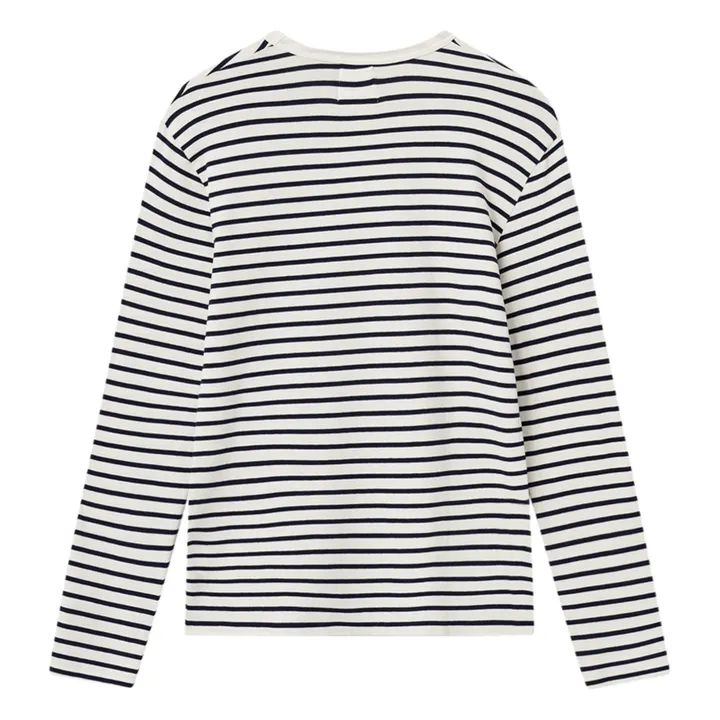 T-shirt a maniche lunghe Marinière | Blu marino - Ecru- Immagine del prodotto n°4