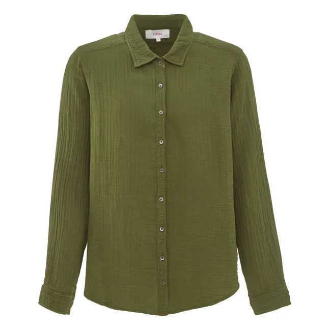 Camisa Scout gasa de algodón | Verde Kaki