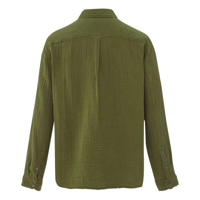 Camisa Scout gasa de algodón | Verde Kaki