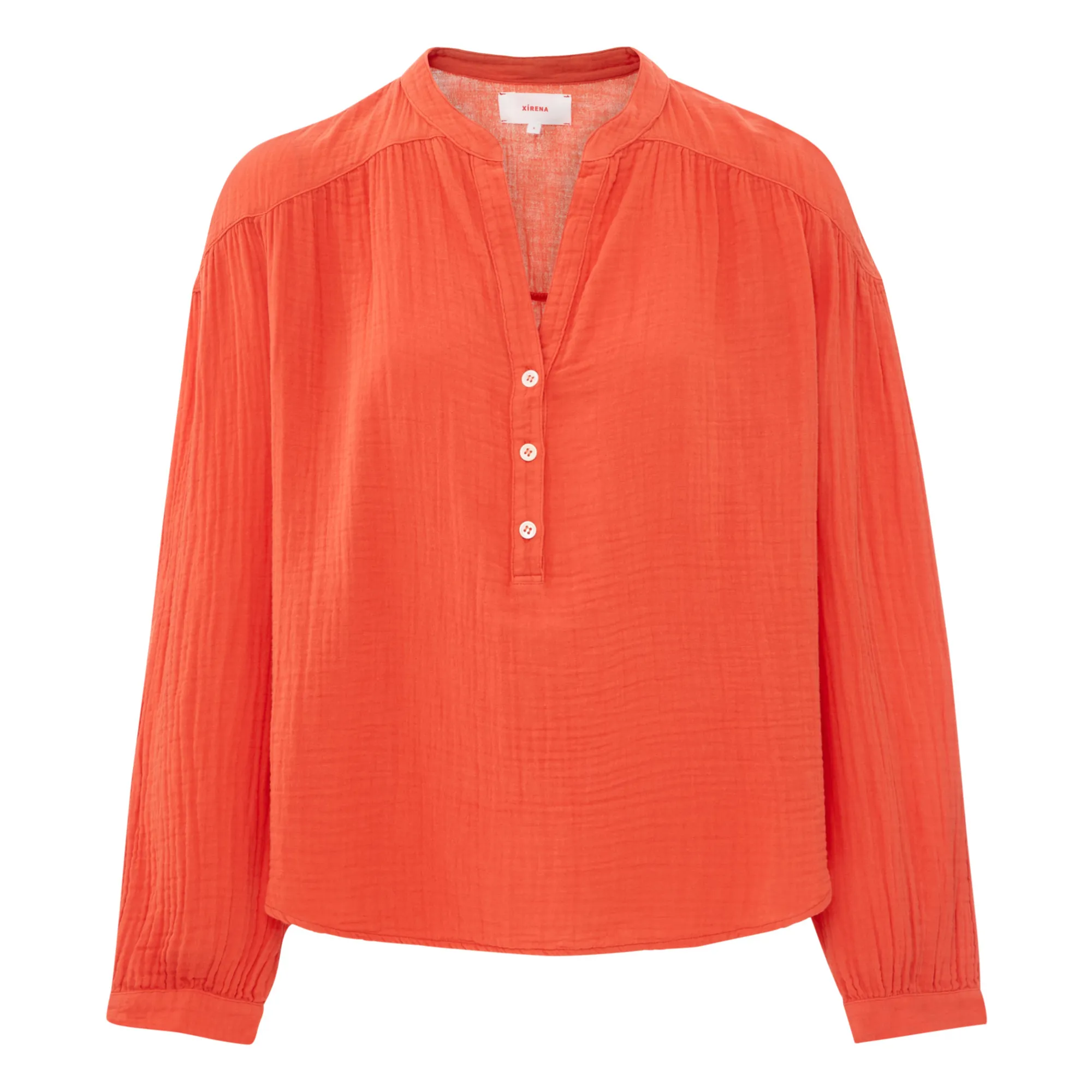 Xirena Mandarin Briar Cotton Gauze Blouse
