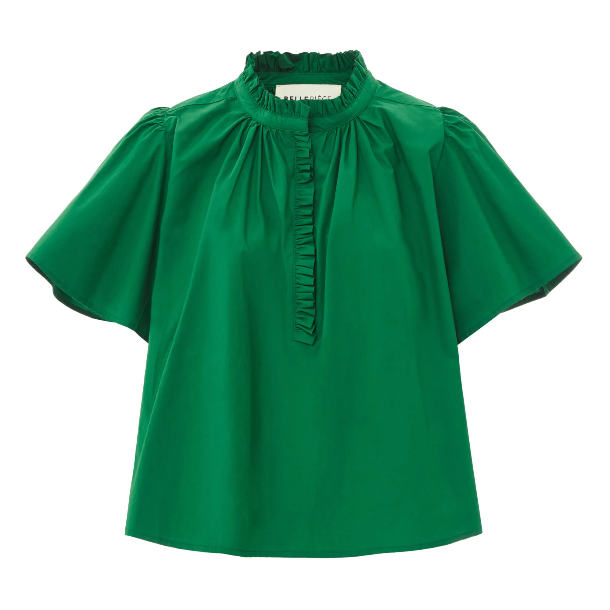 Bellepiece Green Seville Cotton Poplin Blouse